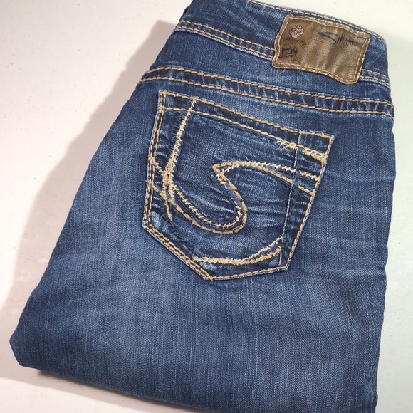 * VINTAGE SILVER SUKI BOOTCUT JEANS 28x33” SUPER FLEX DENIM 🦋